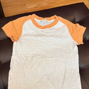 We The Free Orange & White Raglan Short Sleeve Tee